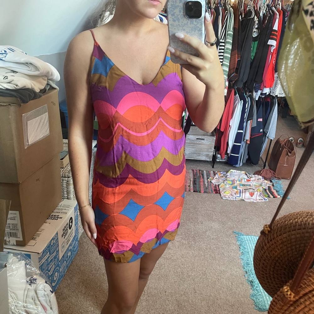 Colorful Geometric Pattern Dress